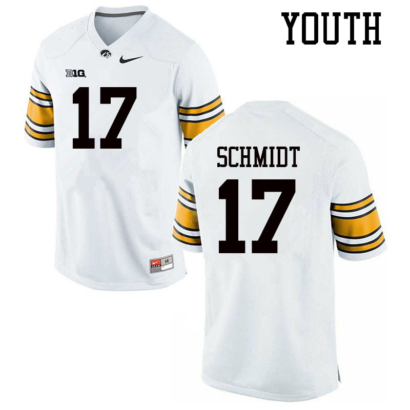 Youth #17 Ryan Schmidt Iowa Hawkeyes College Football Jerseys Sale-White - Click Image to Close